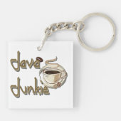 Java Junkie Coffee Lovers Acrylisch Sleutelhanger (Achterkant)