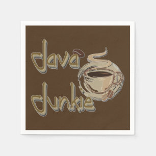 Java Junkie Coffee Lovers Dark Brown Napkins Servetten