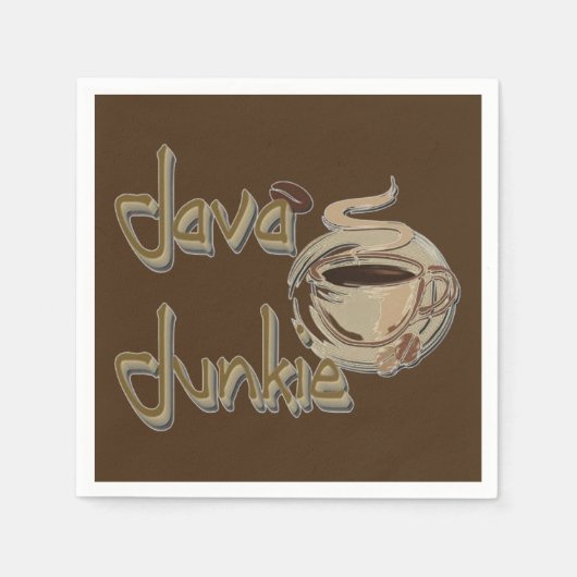 Java Junkie Coffee Lovers Dark Brown Napkins Servetten (Voorkant)