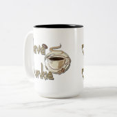 Java Junkie Coffee Lovers Mug Tweekleurige Koffiemok (Voorkant links)