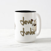 Java Junkie Coffee Lovers Mug Tweekleurige Koffiemok (Voorkant rechts)