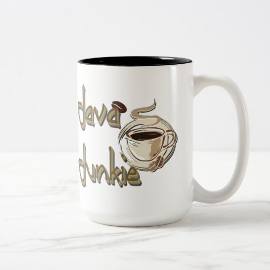 Java Junkie Coffee Lovers Mug Tweekleurige Koffiemok (Rechts)