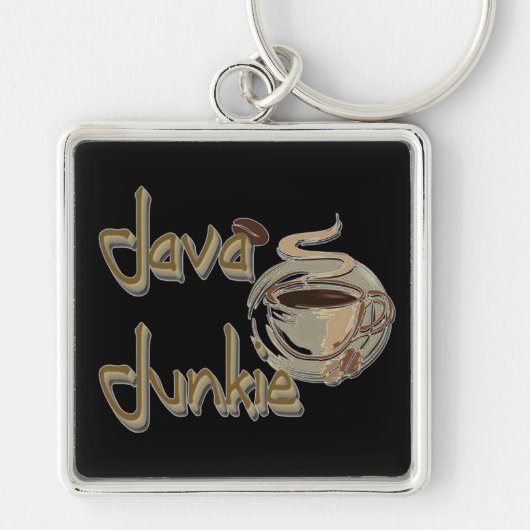 Java Junkie Coffee Lovers Sleutelhanger (Voorkant)