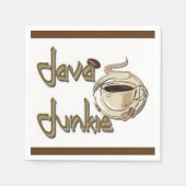 Java Junkie Coffee Lovers White Napkins Servet (Voorkant)