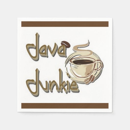 Java Junkie Coffee Lovers White Napkins Servet (Voorkant)