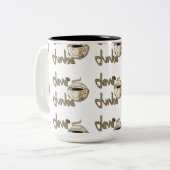 Java Junkie Pattern Coffee Lovers Mug Tweekleurige Koffiemok (Voorkant links)