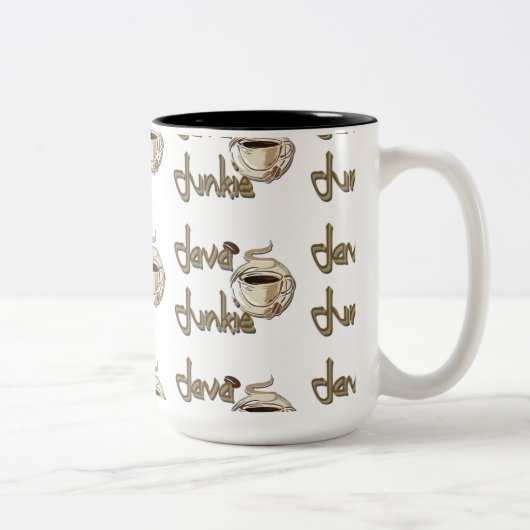 Java Junkie Pattern Coffee Lovers Mug Tweekleurige Koffiemok (Rechts)