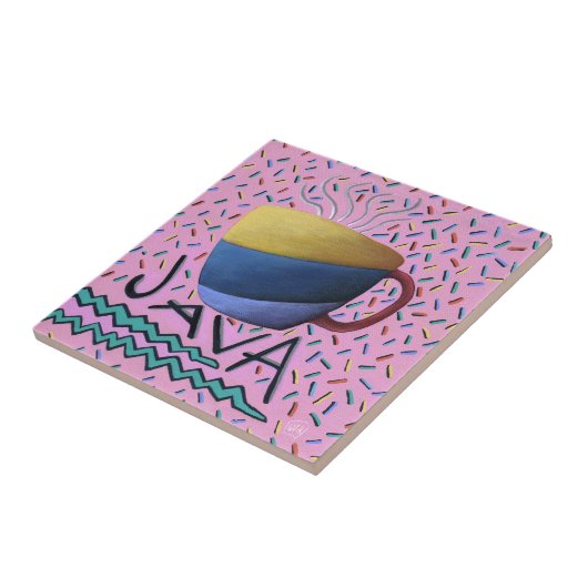 java koffie keramische Tegel Tegeltje (Zijkant)