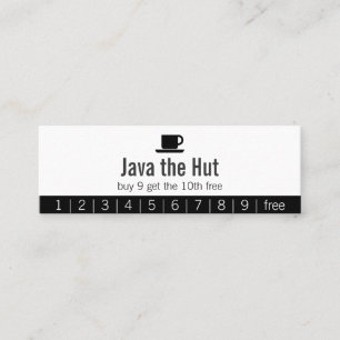 Java Logo Drink Punch Card Klantenkaartje