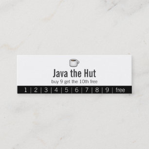 Java Logo Drink Punch Card Klantenkaartje