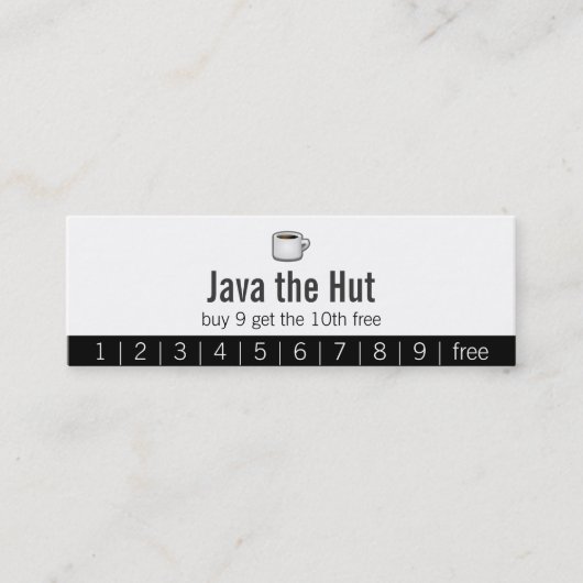 Java Logo Drink Punch Card Klantenkaartje (Voorkant)