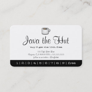 Java Logo Drink Punch Card Klantenkaartje