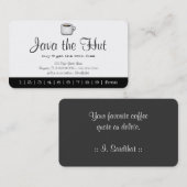 Java Logo Drink Punch Card Klantenkaartje (Voorkant / Achterkant)