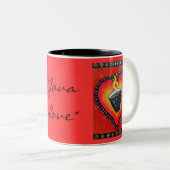 "Java Love" Dubbel Afbeelding Tweekleurige Koffiemok (Voorkant rechts)