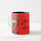 "Java Love" Dubbel Afbeelding Tweekleurige Koffiemok (Voorkant links)