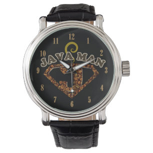 Java Man Coffee Humor Horloge