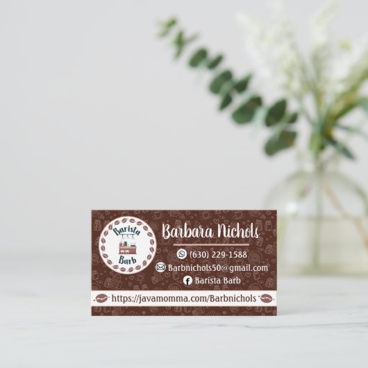 Java Momma Business Card Visitekaartje (Staand voorkant)