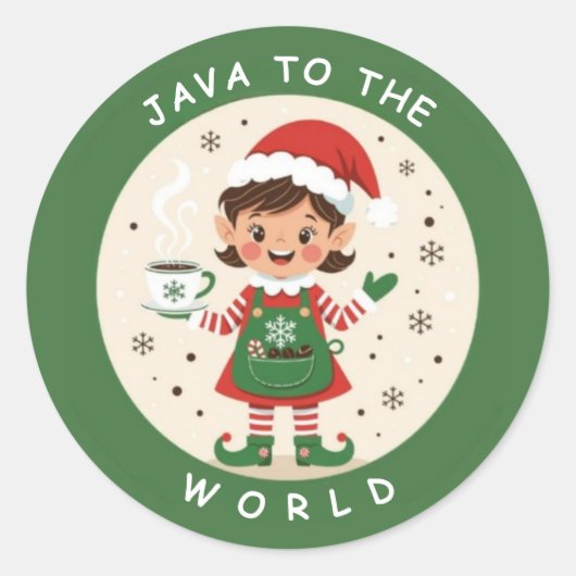 Java naar de wereld ronde sticker (Voorkant)