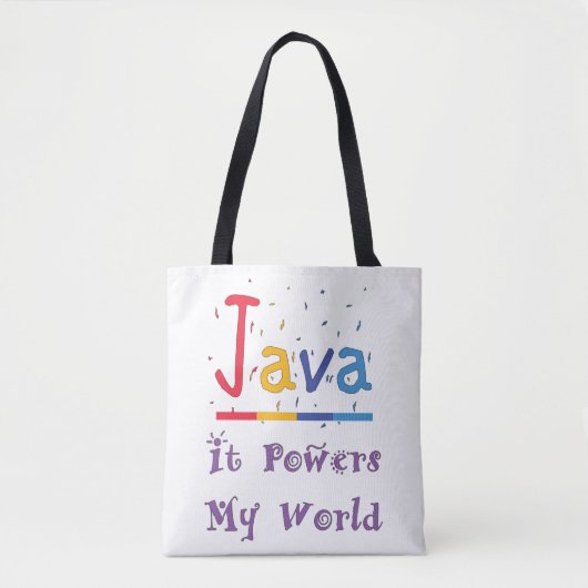 Java Powers mijn wereld Tote Bag (Voorkant)