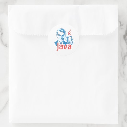Java Programmer Cadeft Ronde Sticker (Tas)