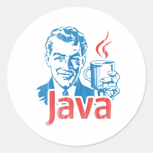 Java Programmer Cadeft Ronde Sticker (Voorkant)