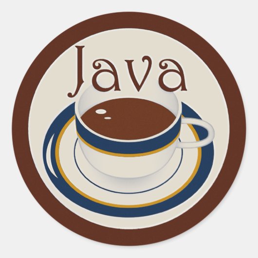 Java Ronde Sticker (Voorkant)