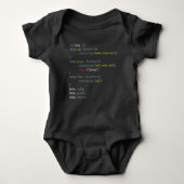 Java Script Programming Coding Baby Bodysuit  (Voorkant)