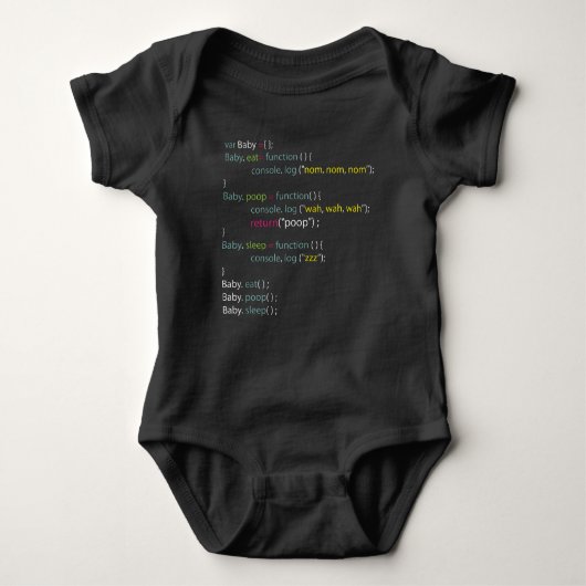 Java Script Programming Coding Baby Bodysuit (Voorkant)