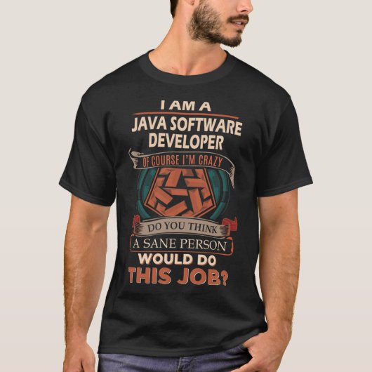 Java Software Developer T Shirt - Werkgroep gezond (Voorkant)