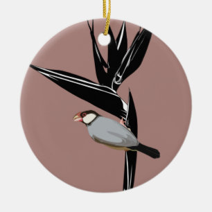 Java Sparrow Bird Keramisch Ornament