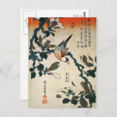 Java Sparrow en Kobushi Magnolia (van Hokusai) Briefkaart (Voorkant / Achterkant)