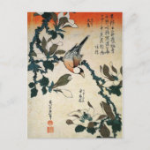 Java Sparrow en Kobushi Magnolia (van Hokusai) Briefkaart (Voorkant)