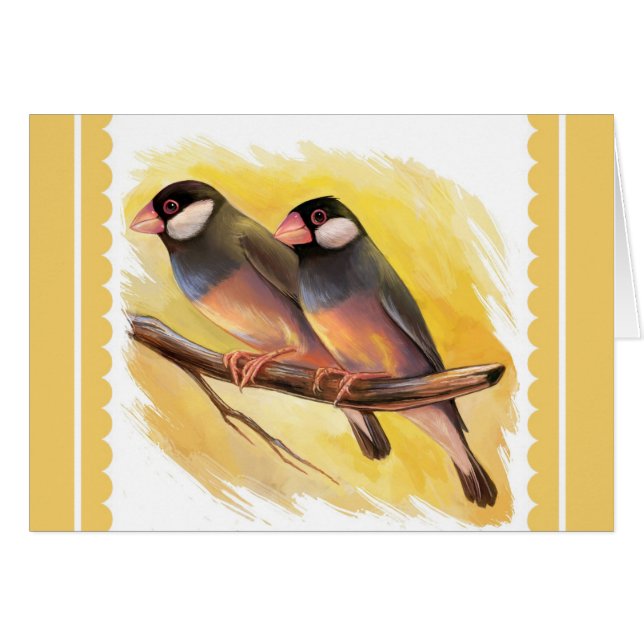 Java Sparrow zoekt realistisch schilderen (Voorkant Horizontaal)