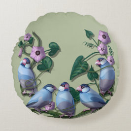 Java sparrows rond kussen