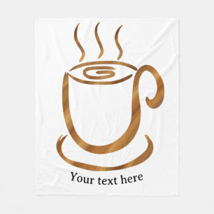 Java Stoom Cup   Houten Gebogen Koffie & Thee Fleece Deken