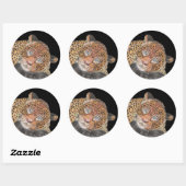 java-tijger ronde sticker (Vel)
