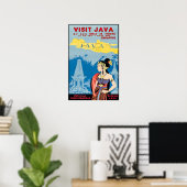 Java Travel Poster Indonesia Art Tourism Print (Thuiskantoor)