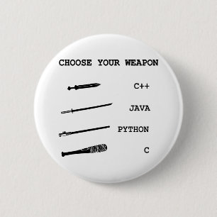 Java versus C+ vs Python vs C Programmeertaal Ronde Button 5,7 Cm