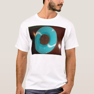 Java Vibes: Koffiebonen en Cyan Blue Bowl Art T-shirt
