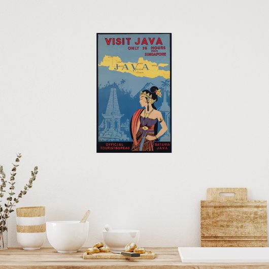Java Vintage Travel Poster (Keuken)
