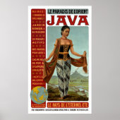 Java Vintage Travel Poster teruggezet (Voorkant)
