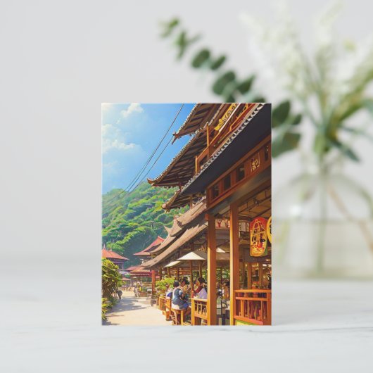 Javaans koffiehuis briefkaart (Staand voorkant)