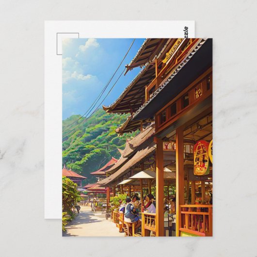 Javaans koffiehuis briefkaart (Voorkant / Achterkant)