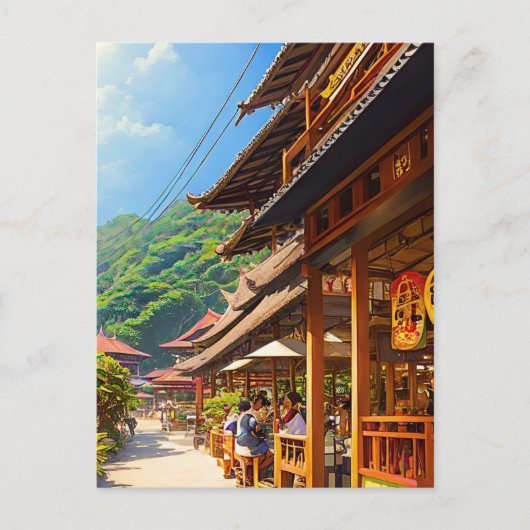 Javaans koffiehuis briefkaart (Voorkant)