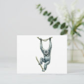 Javaanse Gibbon Hangende Kunststicker - WayanGalle Briefkaart (Staand voorkant)