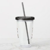 Javaanse havikarend vogel cartoon illustratie acryl drinkbeker (Links)
