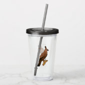 Javaanse havikarend vogel cartoon illustratie acryl drinkbeker (Achterkant)
