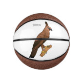 Javaanse havikarend vogel cartoon illustratie basketbal (Voorkant)