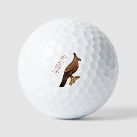 Javaanse havikarend vogel cartoon illustratie golfballen (Voorkant)