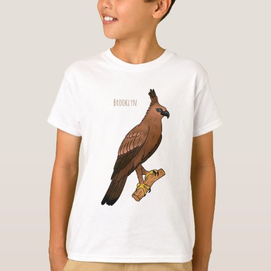 Javaanse havikarend vogel cartoon illustratie t-shirt (Voorkant)